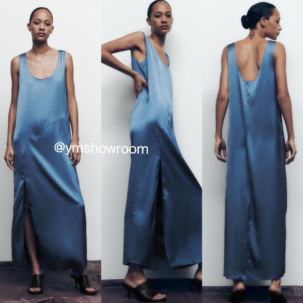 ZARA Satin maxi dress